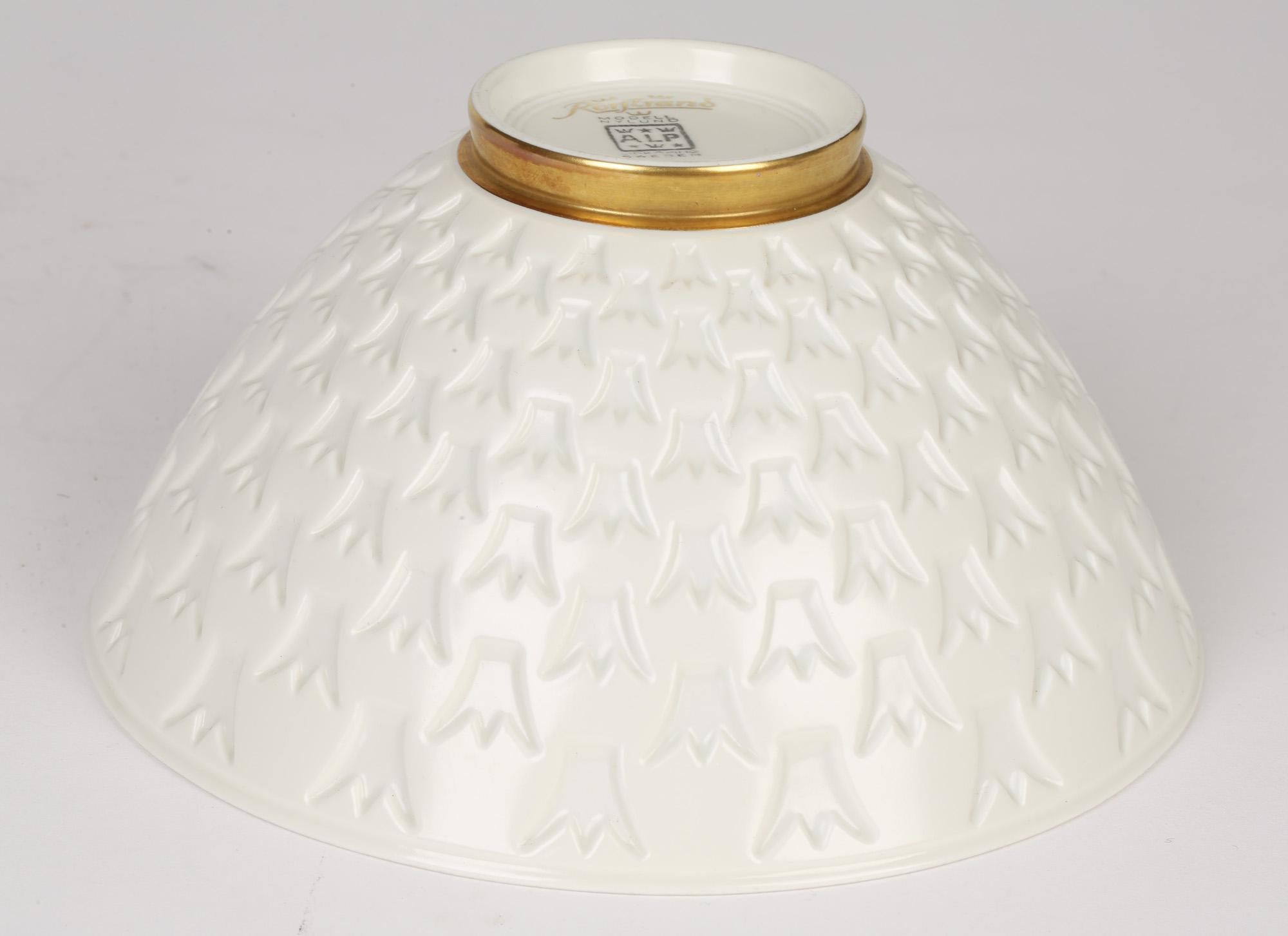 Gunnar Nylund for Rörstrand Porcelain Crown Window Bowl For Sale 2