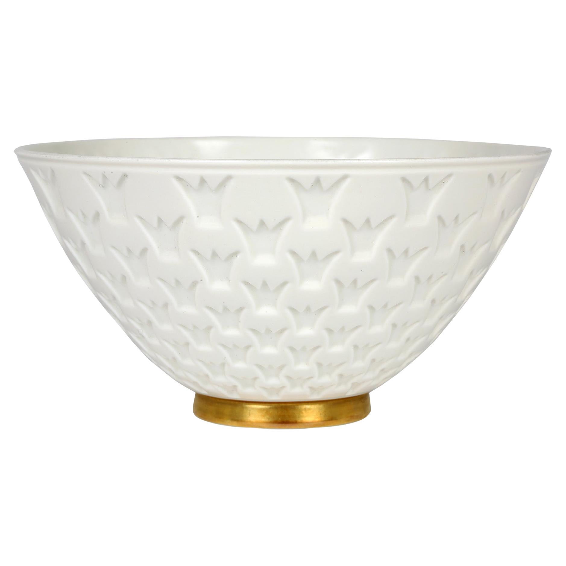 Gunnar Nylund for Rörstrand Porcelain Crown Window Bowl For Sale