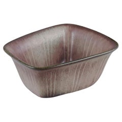 Gunnar Nylund for Rörstrand. Rectangular ceramic bowl in brown and green tones