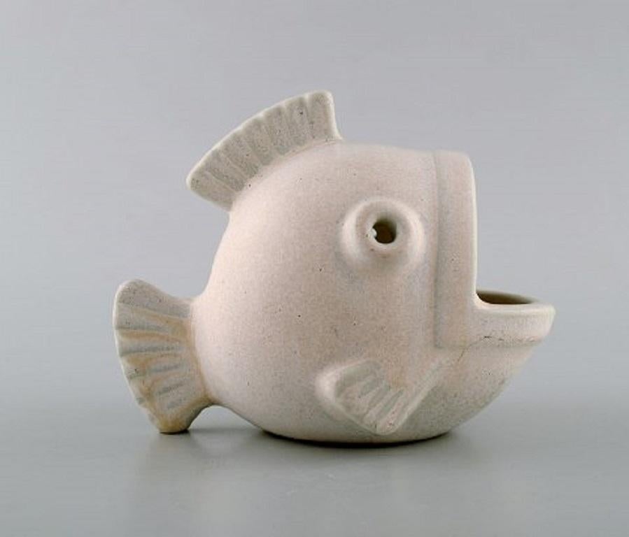 Scandinavian Modern Gunnar Nylund for Rörstrand / Rorstrand, Fish Figure in Glazed Ceramics