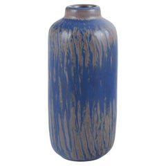 Gunnar Nylund for Rörstrand. “Rubus” vase of ceramic with blue and gray glaze.