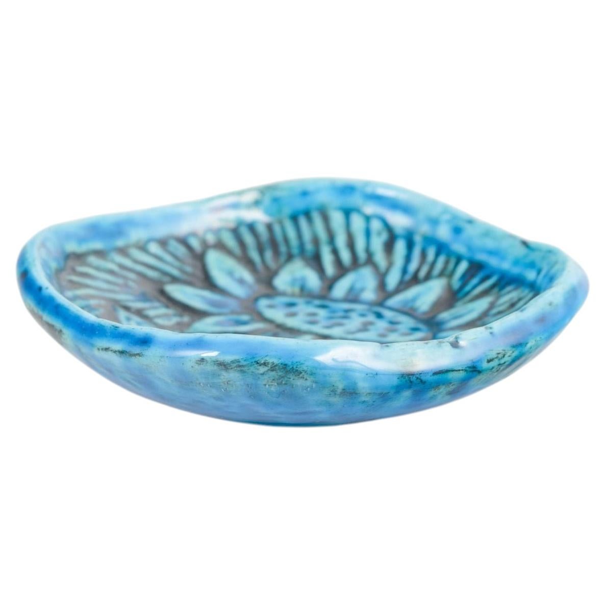 Gunnar Nylund for Rörstrand. Small ceramic dish with turquoise-blue glaze.