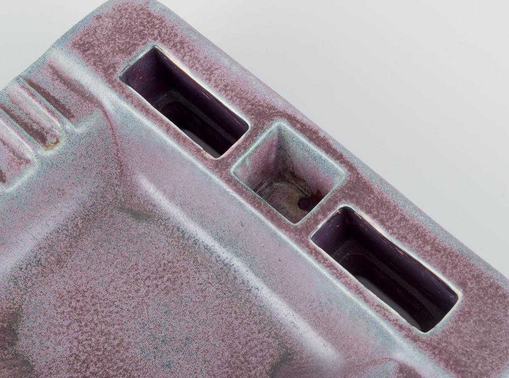 Mid-20th Century Gunnar Nylund for Rörstrand. Square ceramic cigar ashtray. Approx. 1960's For Sale