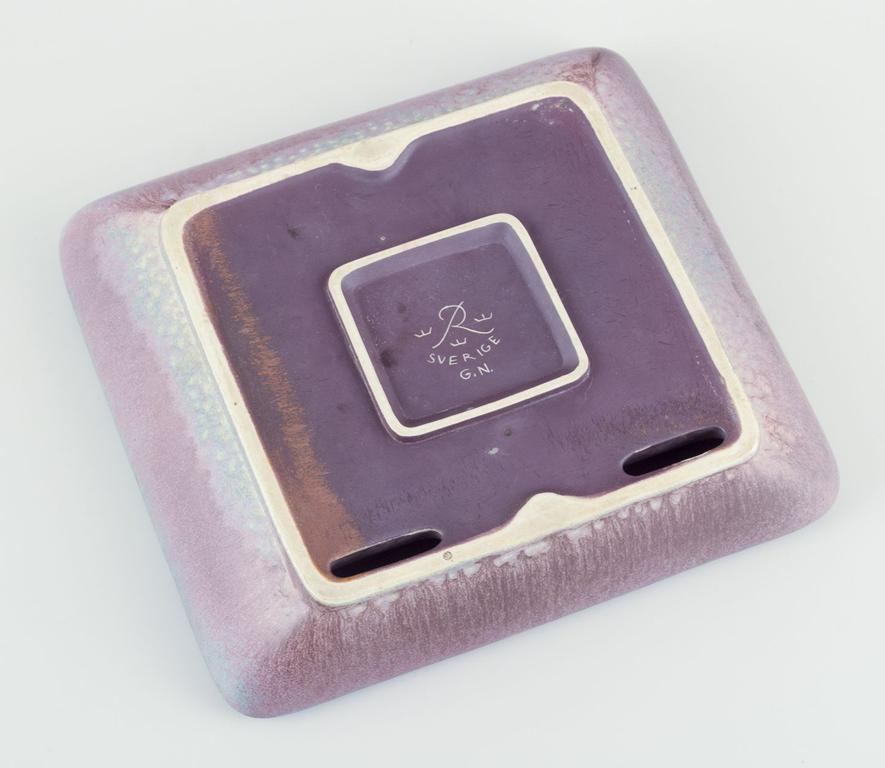 Ceramic Gunnar Nylund for Rörstrand. Square ceramic cigar ashtray. Approx. 1960's For Sale