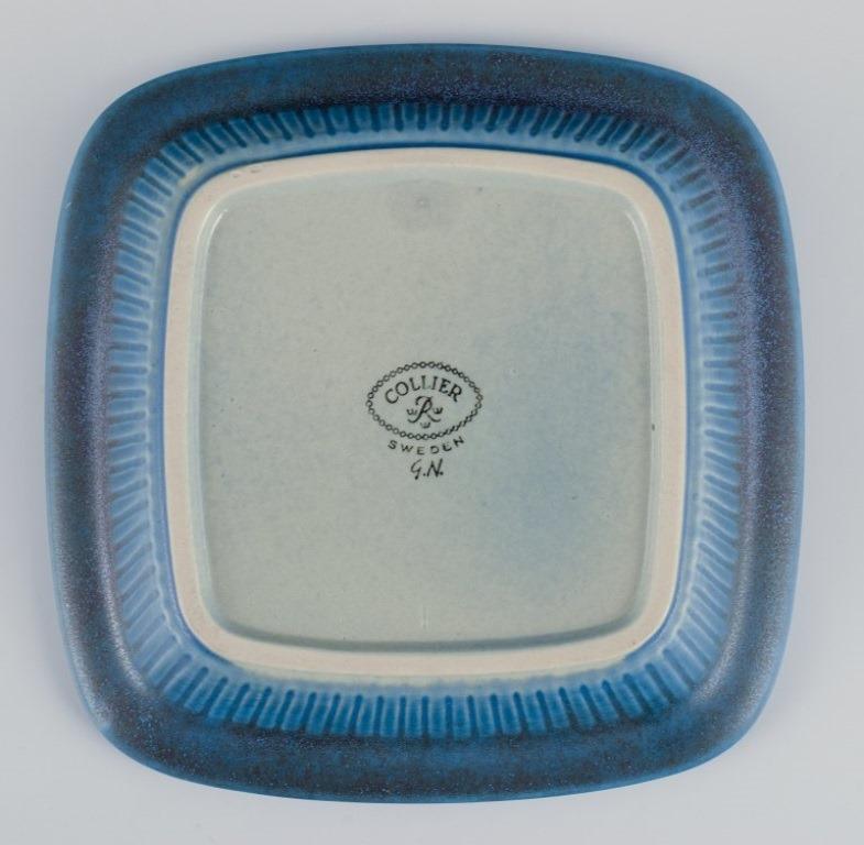Ceramic Gunnar Nylund for Rörstrand, Sweden. Low bowl with blue-toned glaze  For Sale