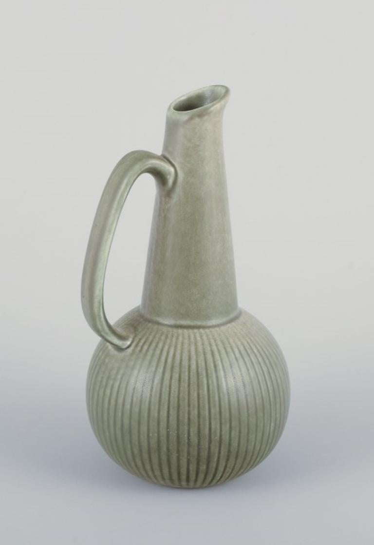 Glazed Gunnar Nylund for Rörstrand, Sweden. Pair of Ritzi ceramic pitchers. 1960s For Sale