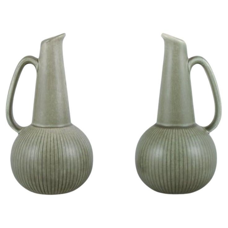 Gunnar Nylund for Rörstrand, Sweden. Pair of Ritzi ceramic pitchers. 1960s For Sale