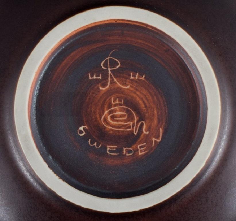 Hand-Painted Gunnar Nylund for Rörstrand, Sweden, Unique Ceramic Bowl with Female Face For Sale