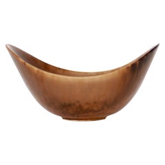 Vintage Gunnar Nylund for Rörstrand Swedish Small Brown Dish or Bowl ARO, circa 1950 