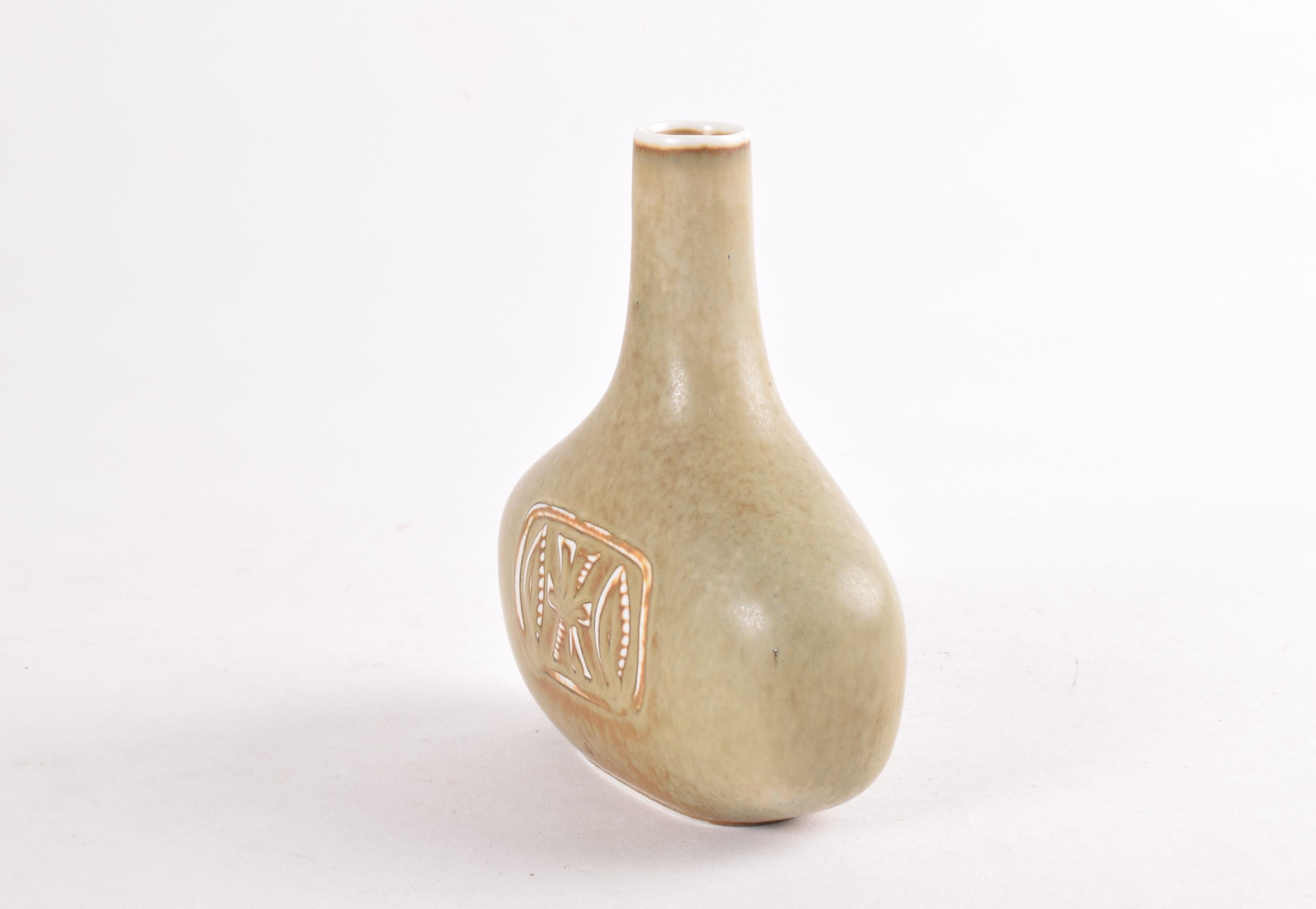 Scandinave moderne Gunnar Nylund for Rörstrand Vase Haresfur Glaze Bottle Shape, Scandinavian 1960s en vente