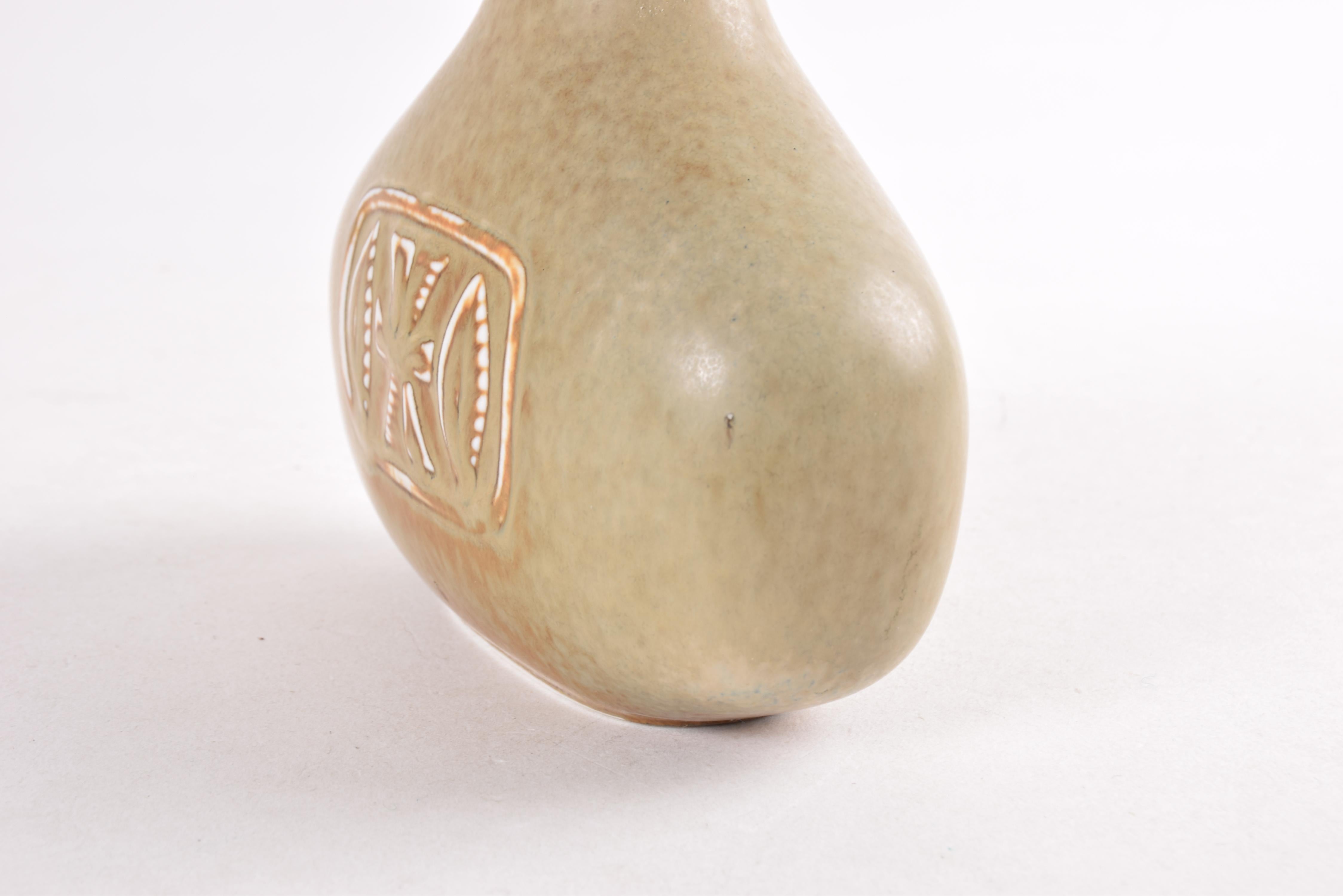 Gunnar Nylund for Rörstrand Vase Haresfur Glaze Bottle Shape, Scandinavian 1960s For Sale 2