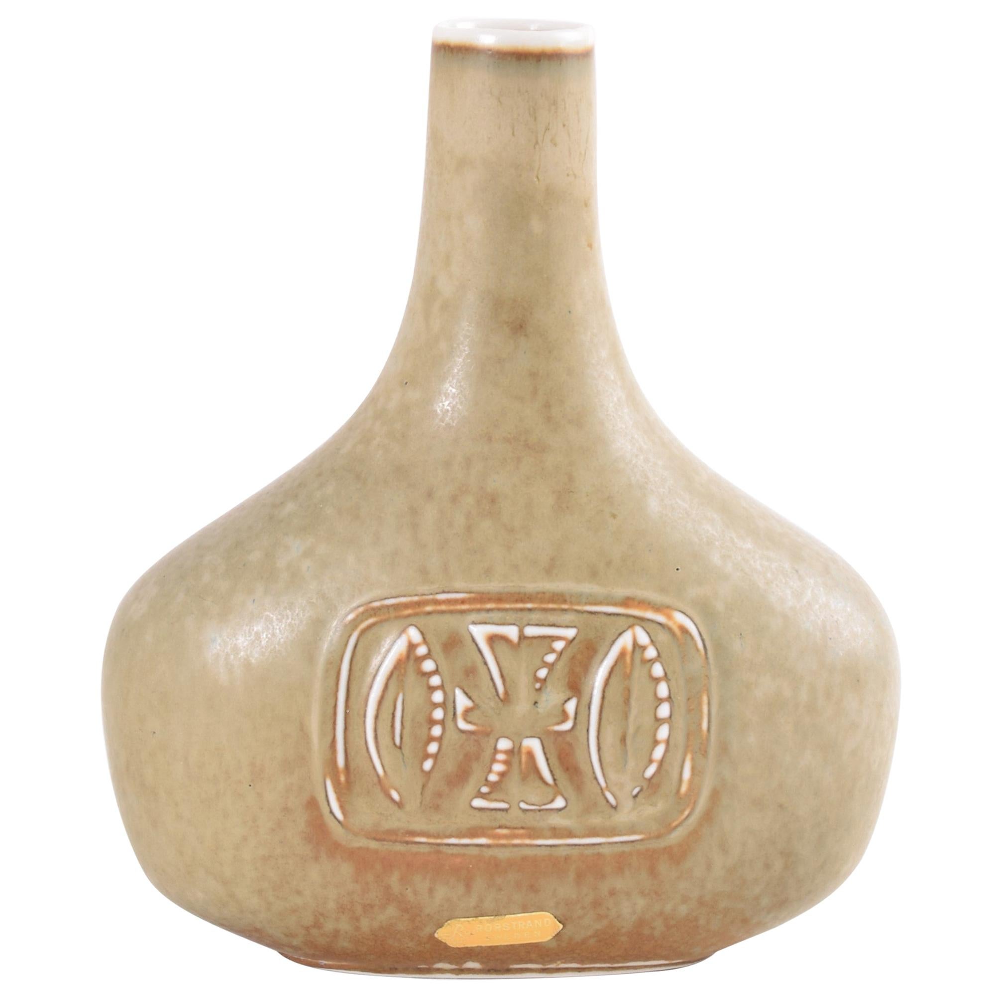 Gunnar Nylund for Rörstrand Vase Haresfur Glaze Bottle Shape, Scandinavian 1960s For Sale