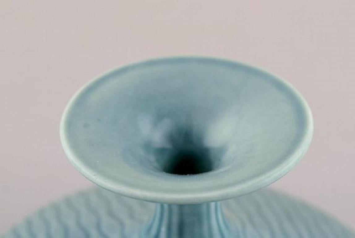 Gunnar Nylund for Rörstrand, Vase in Glazed Ceramics, Beautiful Turquoise Glaze In Good Condition In Copenhagen, DK