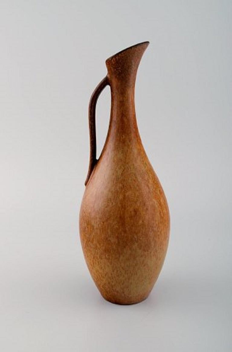 Scandinavian Modern Gunnar Nylund for Rörstrand, Vase with Handle in Glazed Stoneware, 1960s