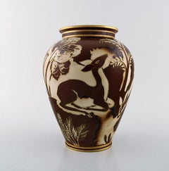 Gunnar Nylund for Rørstrand / ALP Lidköping. Unique Art Deco Flambé Vase