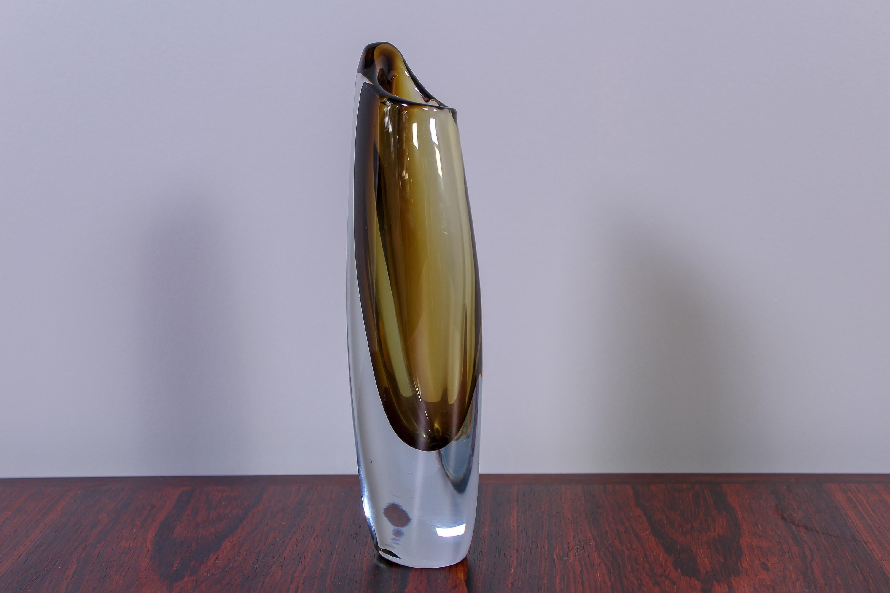 Scandinavian Modern Gunnar Nylund Glass Vase by Strömbergshyttan, 1950s