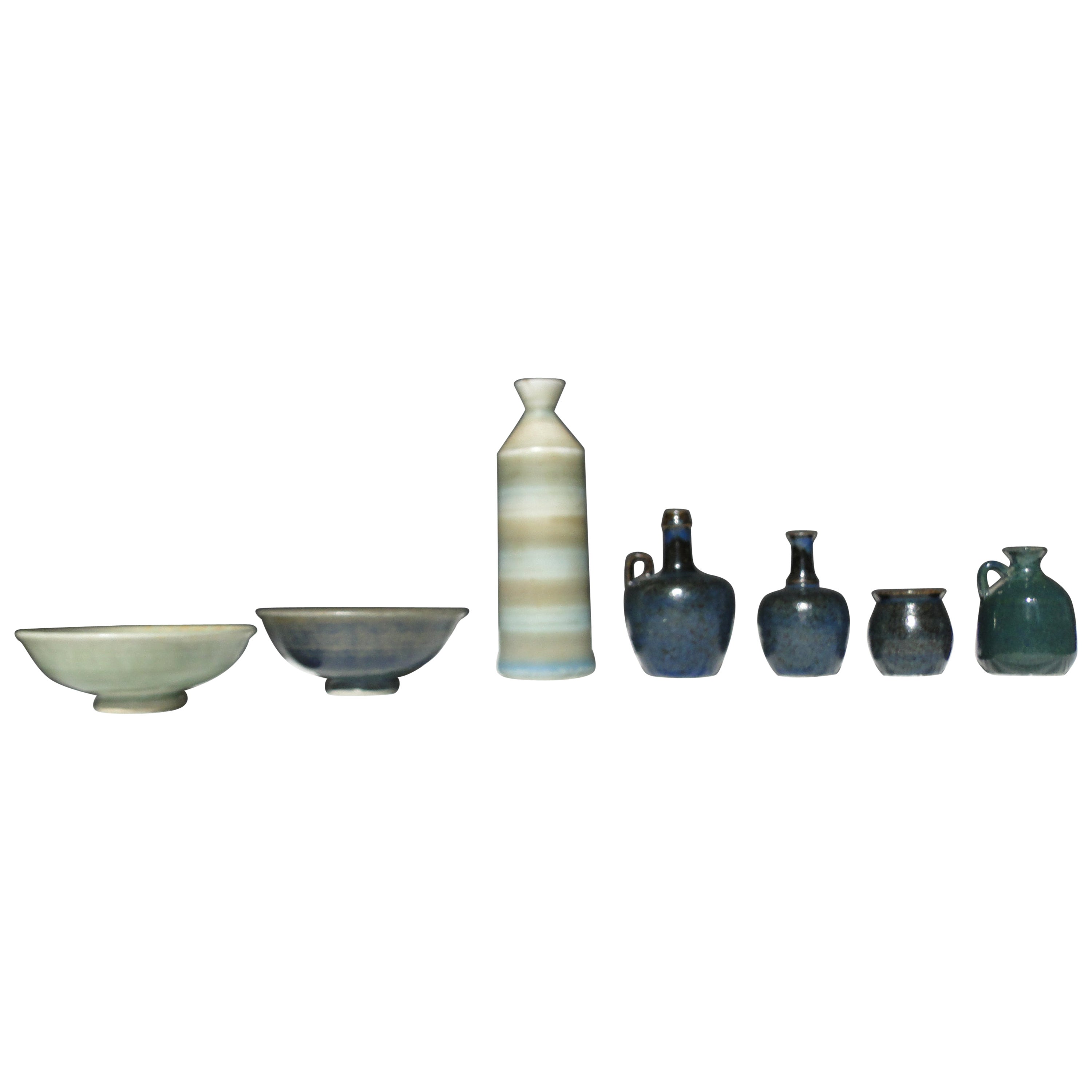 Gunnar Nylund, Hardo, Höga, Set of Seven Miniature Ceramics Sweden