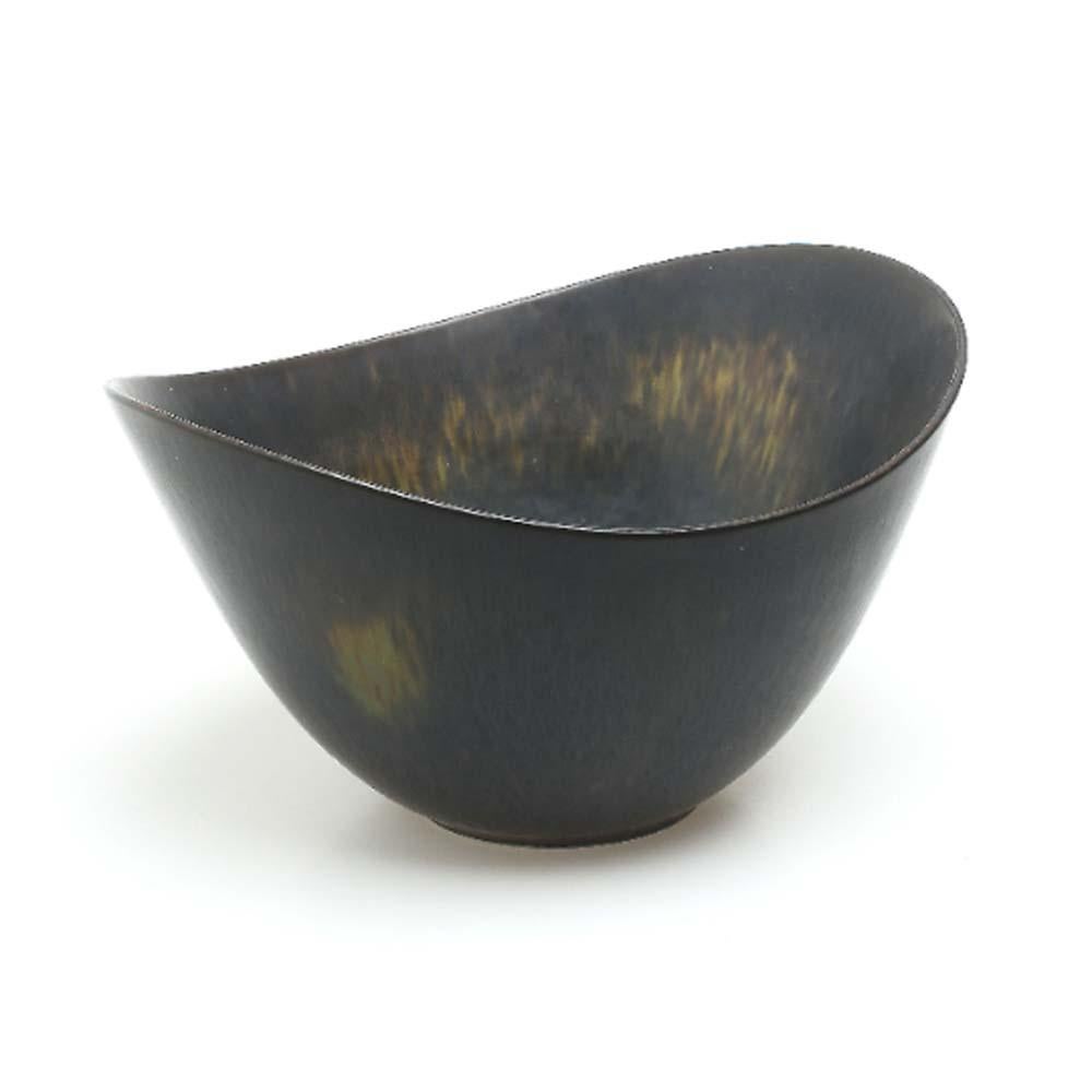 Mid-Century Modern Gunnar Nylund Large AXK Bowl Dark Green Glaze Rörstrand, Sweden, 1950s