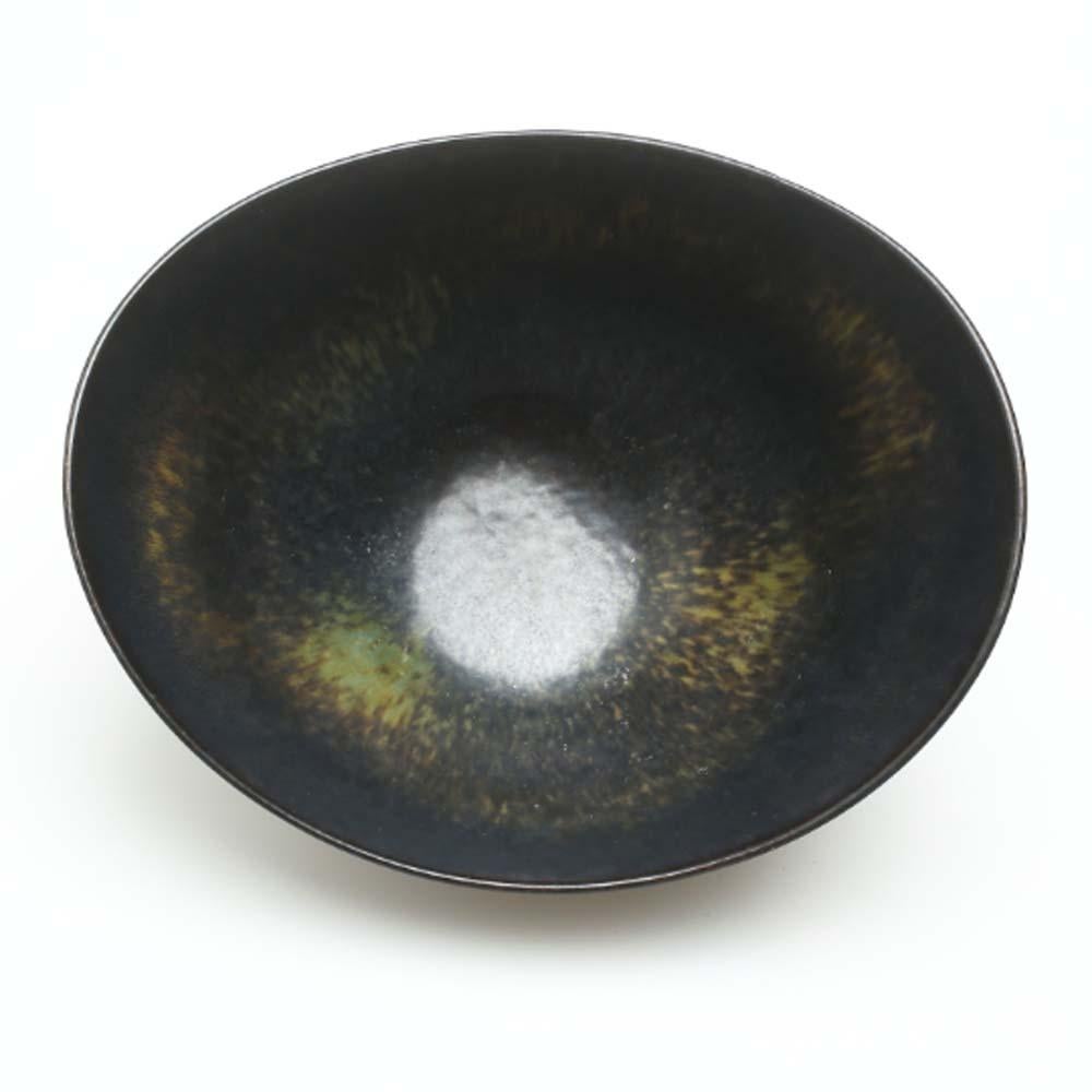 Swedish Gunnar Nylund Large AXK Bowl Dark Green Glaze Rörstrand, Sweden, 1950s