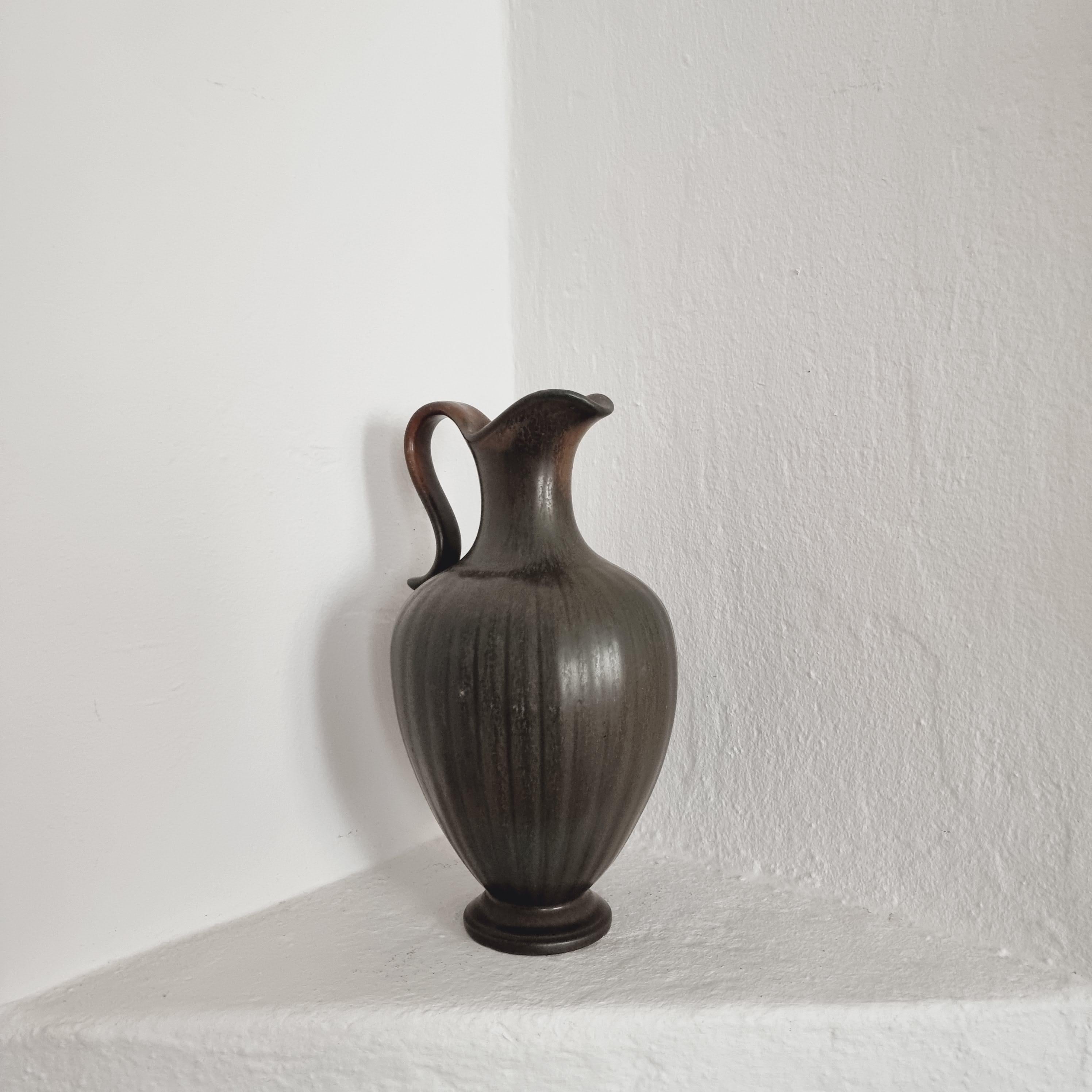Gunnar Nylund, Large Decorative Ceramic Vase / Carafe, Scandinavian Modern 1