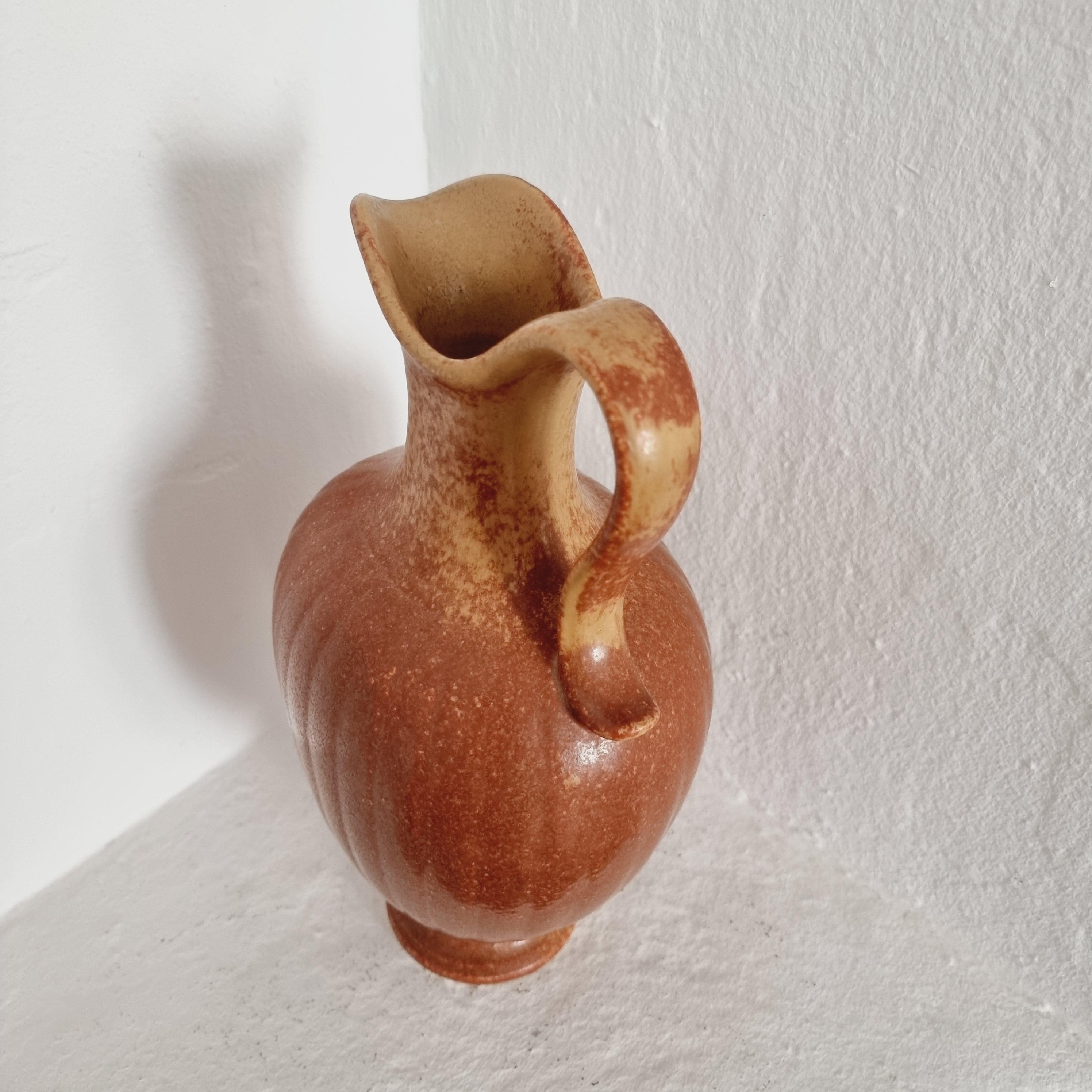 Gunnar Nylund, Große dekorative Keramikvase / Karaffe, Skandinavische Moderne im Angebot 3