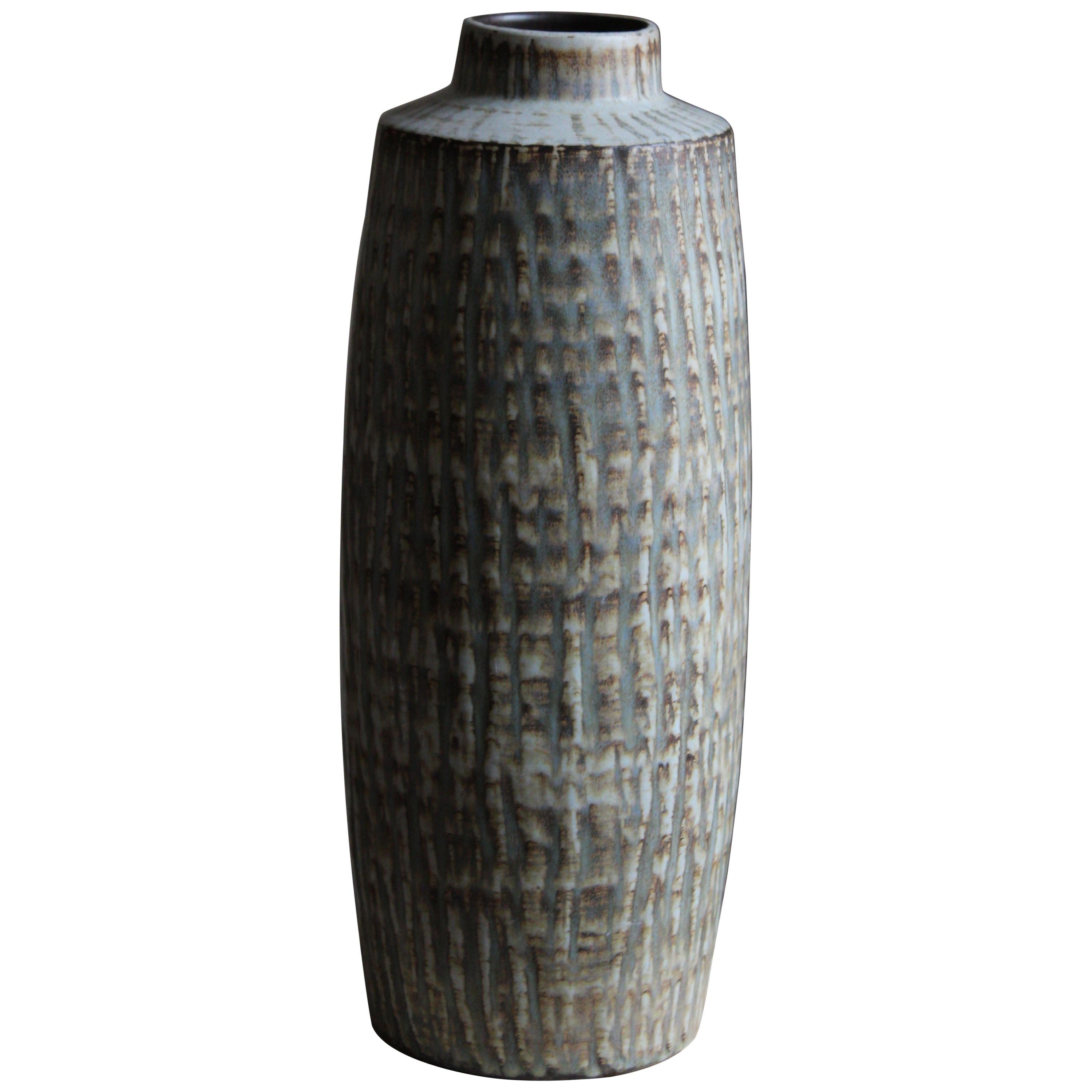 Gunnar Nylund, Large Floor Vase, Glazed Stoneware, Rörstand, Sweden, 1950s