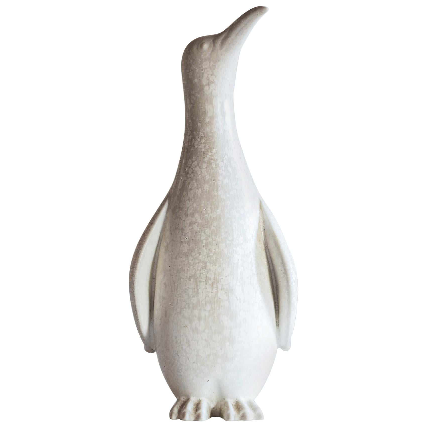 Gunnar Nylund Large Penguin in Snow-White Glaze for Rörstrand, 1950s