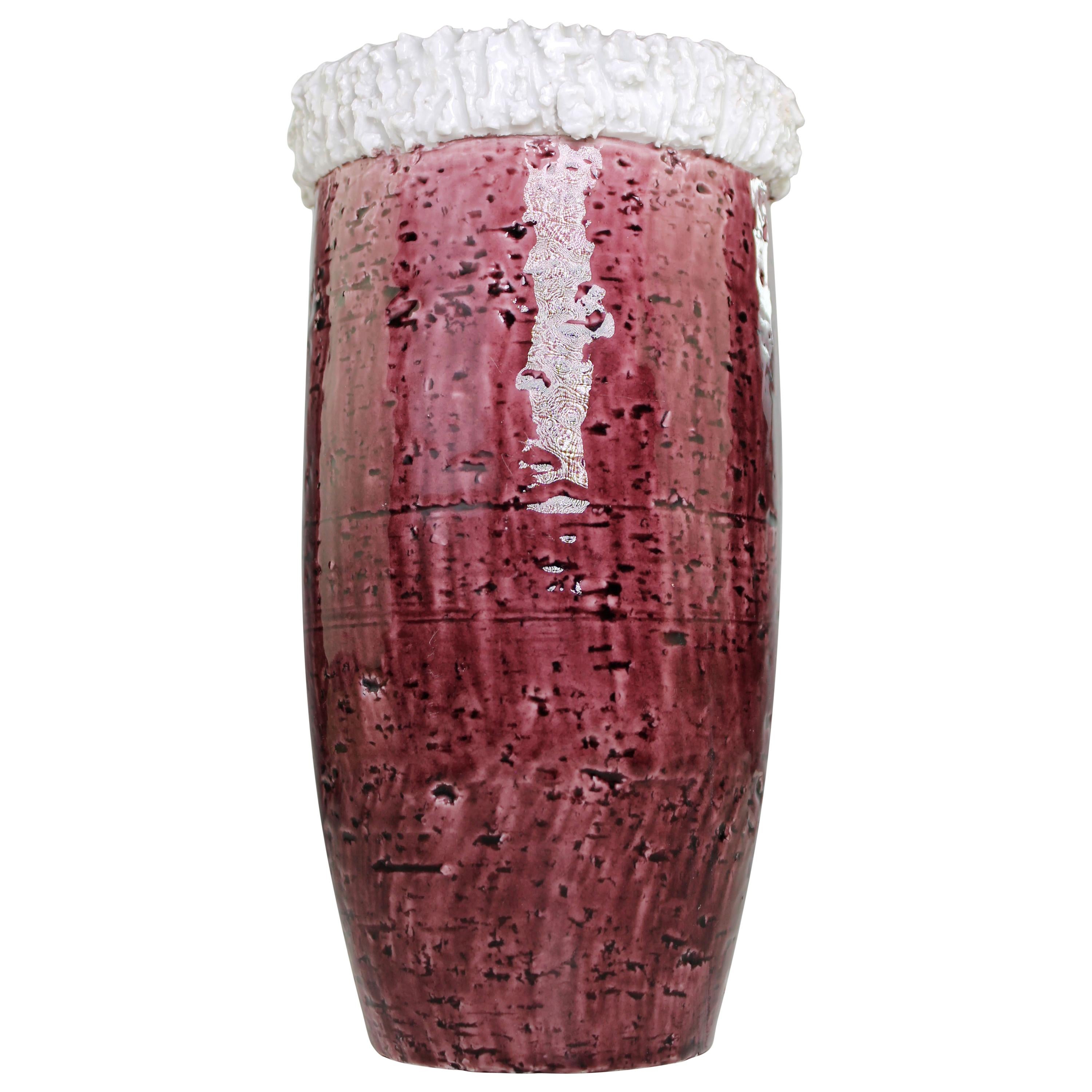 Gunnar Nylund, vase en porcelaine Chamotte magenta pour Rorstrand, années 1950
