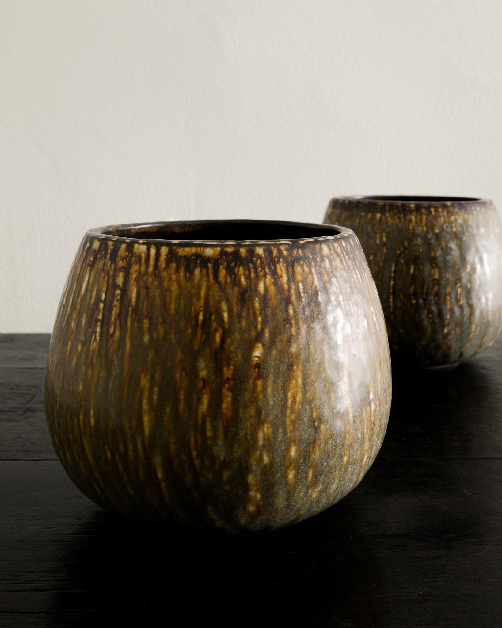 Scandinavian Modern Gunnar Nylund Mid Century Ceramic Stoneware Bowls by Rörstrand Sweden, 1950s  For Sale