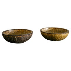 Gunnar Nylund Mid Century Ceramic Stoneware Bowls by Rörstrand Sweden, 1950s 