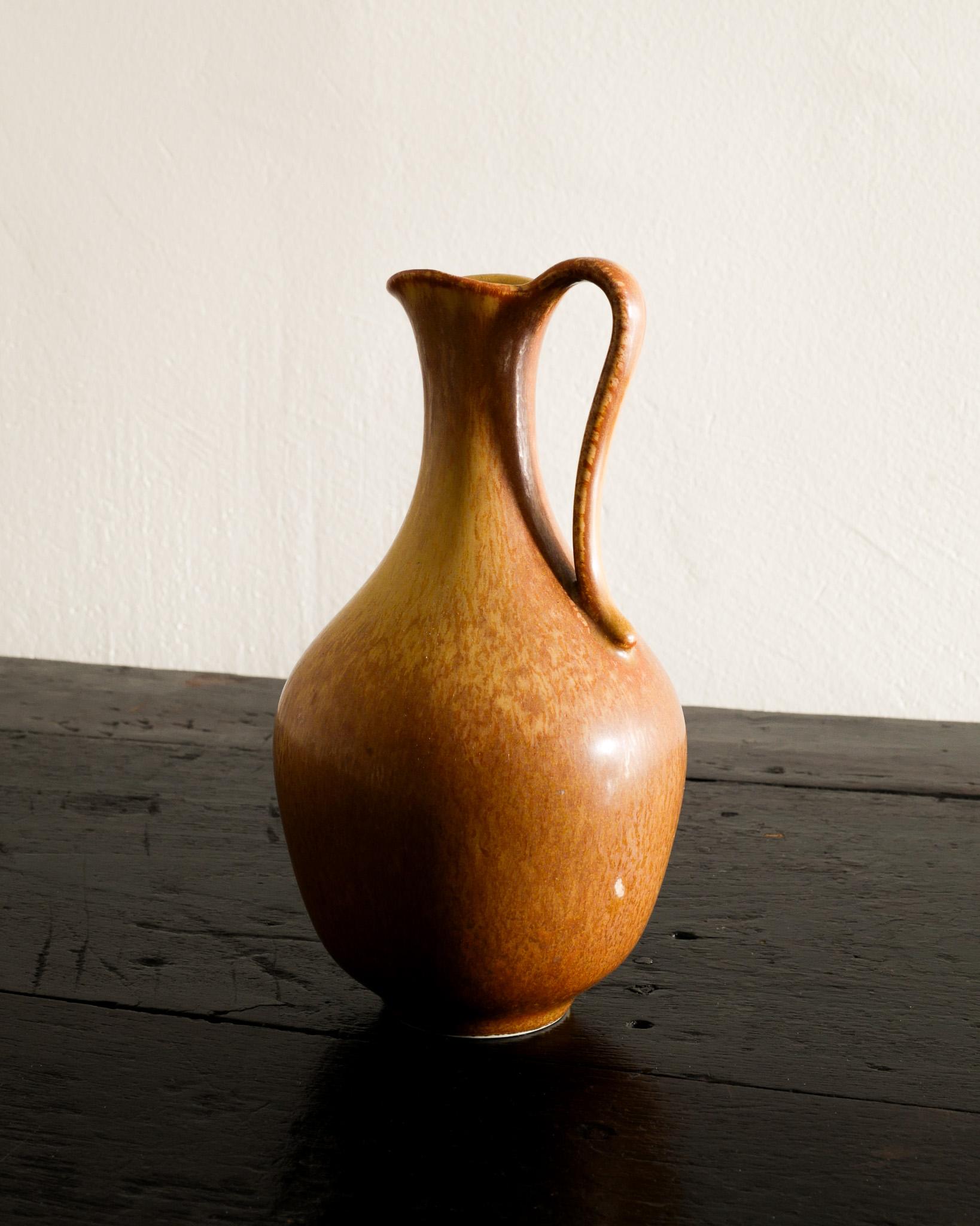 Scandinavian Modern Gunnar Nylund Mid Century Ceramic Stoneware Pitcher by Rörstrand Sweden, 1950s  For Sale