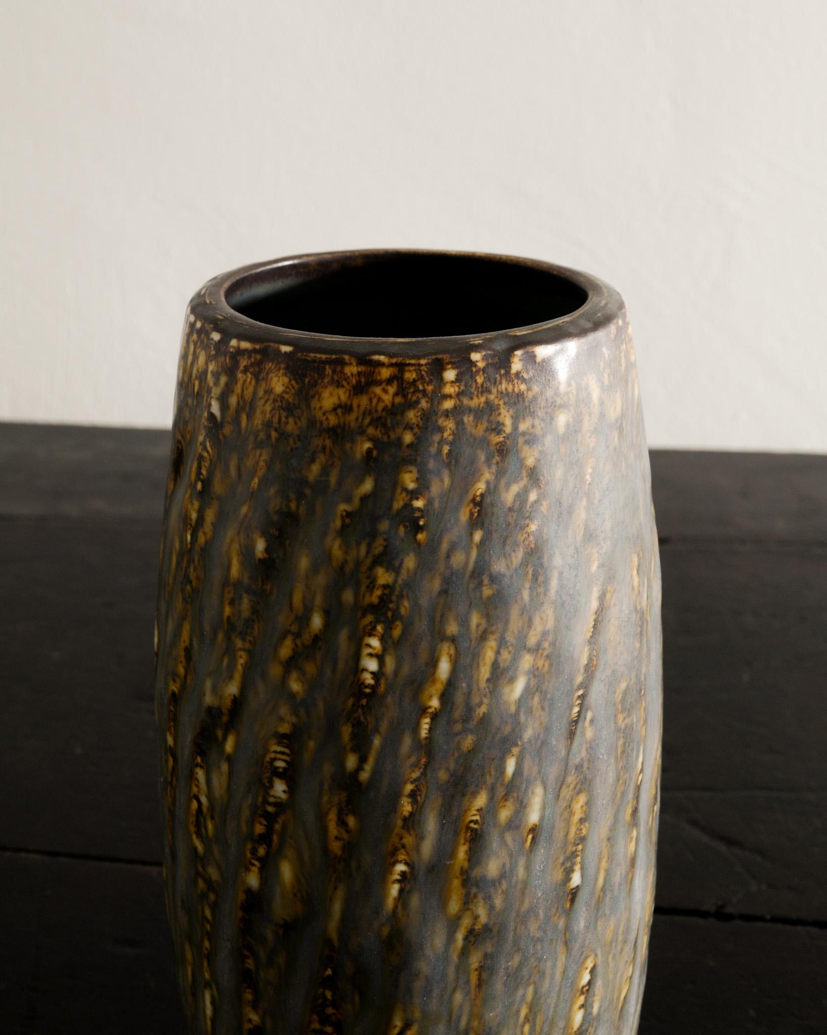 Scandinavian Modern Gunnar Nylund Mid Century Ceramic Stoneware Vase by Rörstrand Sweden, 1950s  For Sale