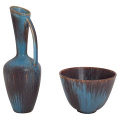 Gunnar Nylund Mid Century Vase and Bowl Ceramics by Rörstrand in Sweden 1950s