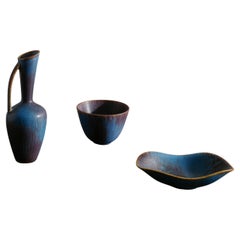 Gunnar Nylund Mid Century Vase and Bowls Ceramics by Rörstrand in Sweden 1950s