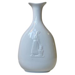 Gunnar Nylund Porcelain Vase in White Glaze, 1964