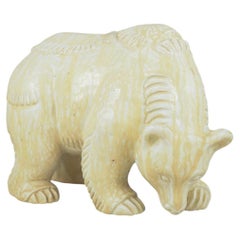 Gunnar Nylund, Rörstrand. Large stoneware figure of polar bear. Mid-20th C.