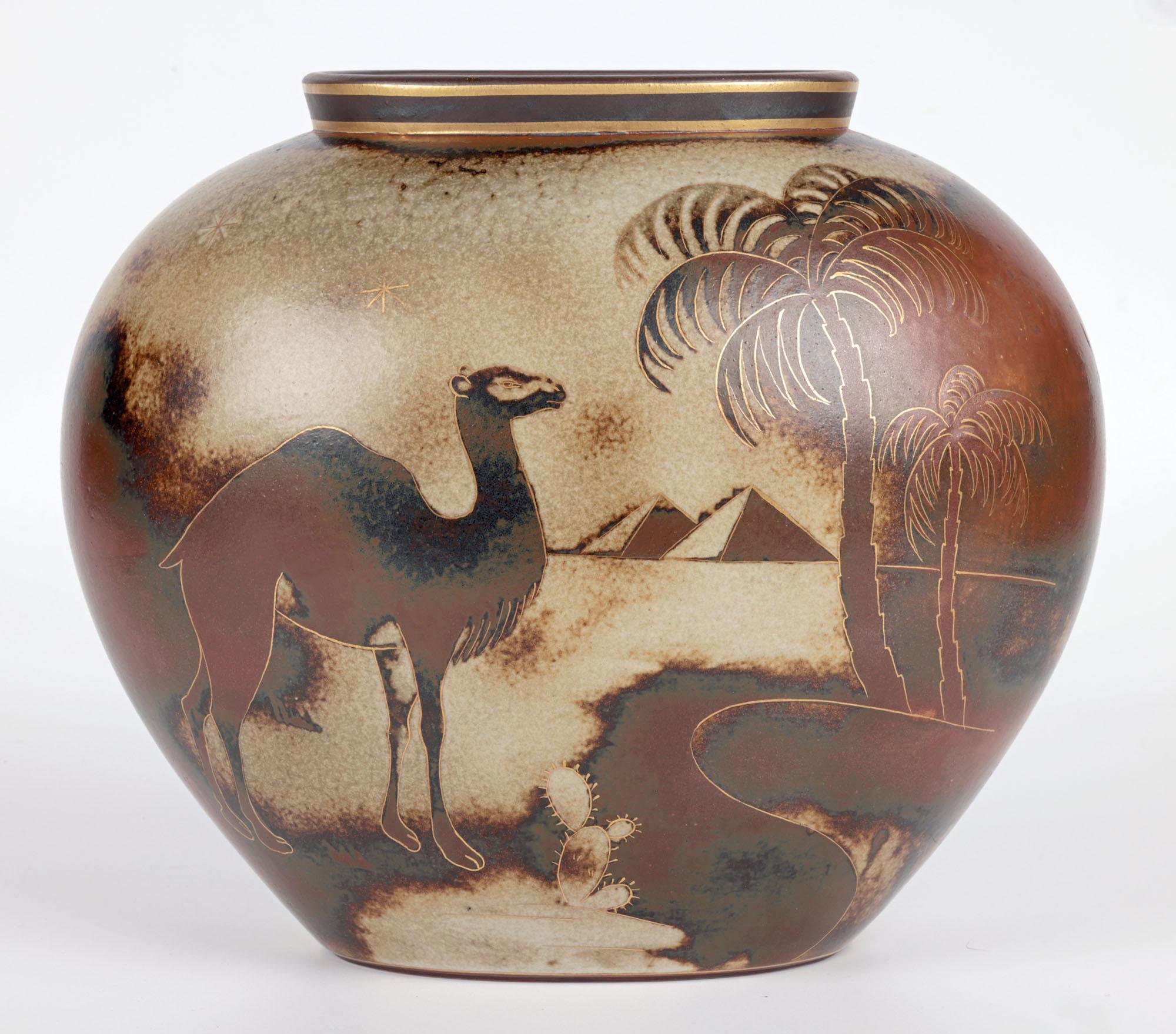 Gunnar Nylund Rörstrand Unique Flambe Line Bedouin Vase For Sale 2