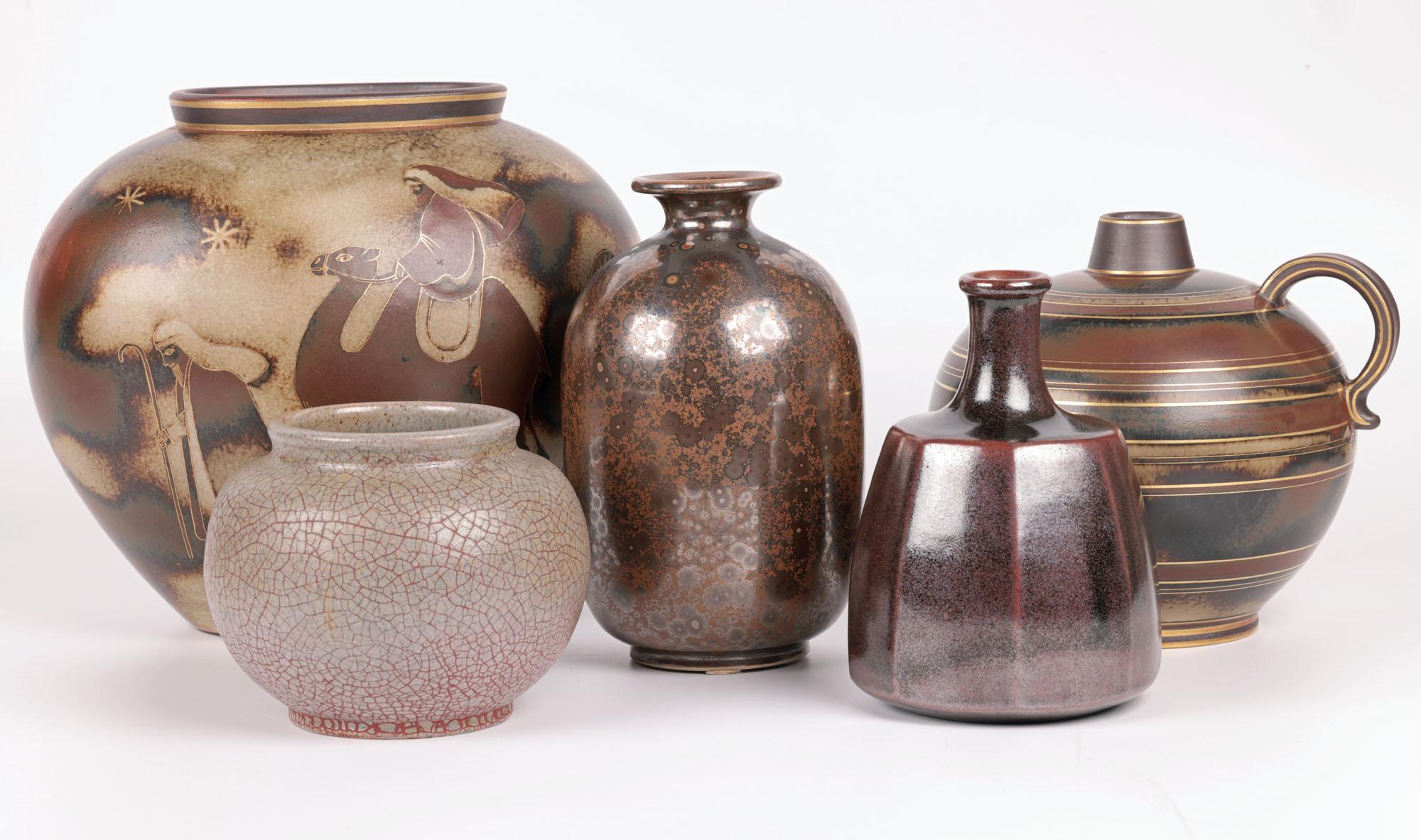Gunnar Nylund Rörstrand Unique Flambe Line Bedouin Vase For Sale 11