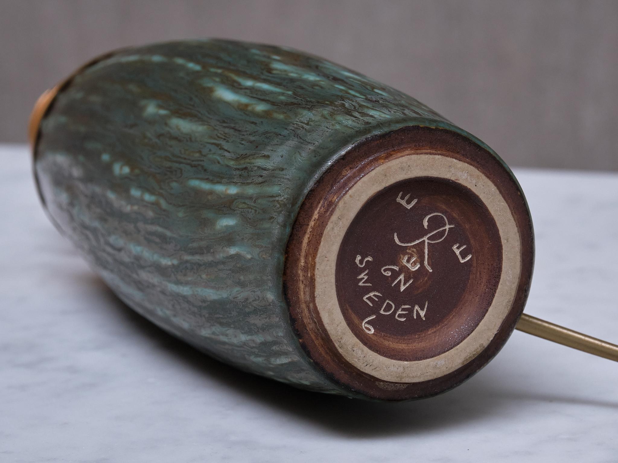Gunnar Nylund 'Rubus' Tischlampe aus grüner Keramik Rörstrand, Schweden, 1965 im Angebot 4