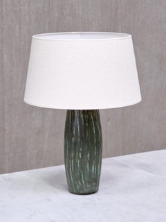 Gunnar Nylund 'Rubus' Green Ceramic Table Lamp Rörstrand, Sweden, 1965
