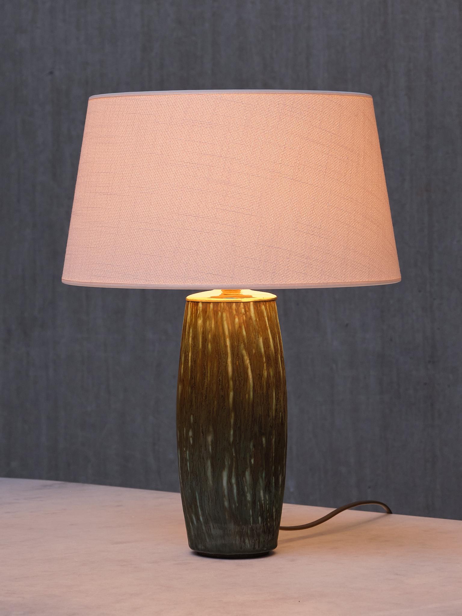 Gunnar Nylund 'Rubus' Tischlampe aus grüner Keramik Rörstrand, Schweden, 1965 im Angebot 1