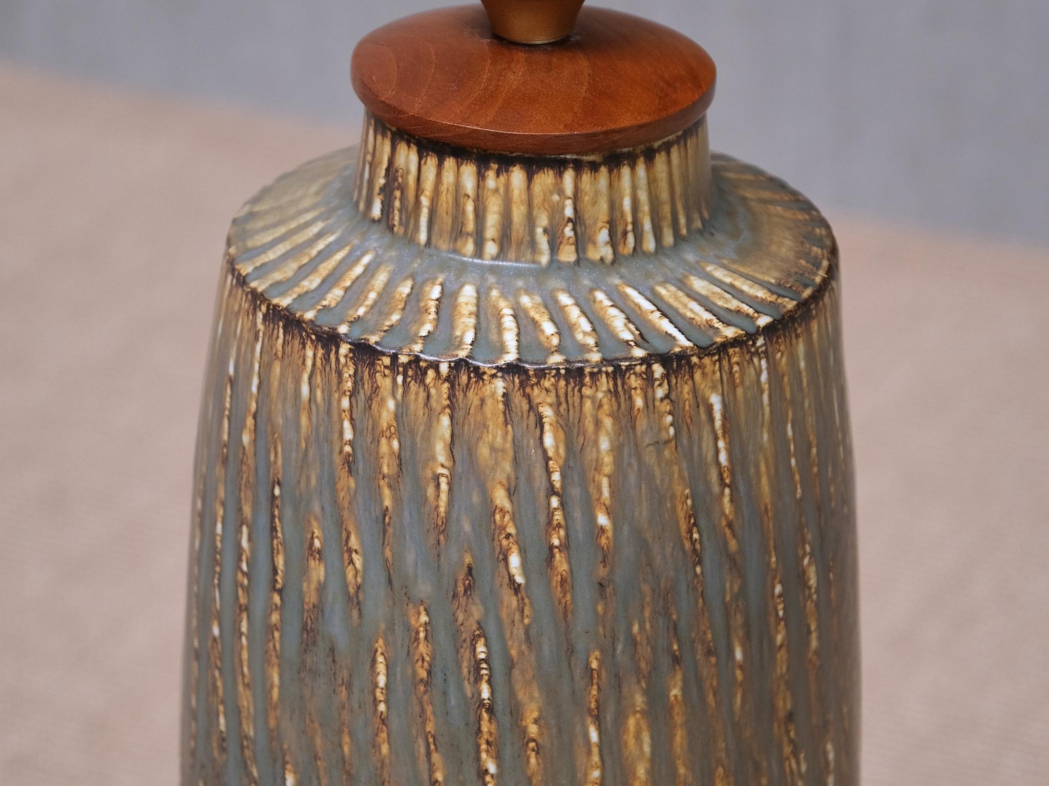 Swedish Gunnar Nylund 'Rubus' Stoneware Floor/ Large Table Lamp Rörstrand, Sweden, 1960s For Sale