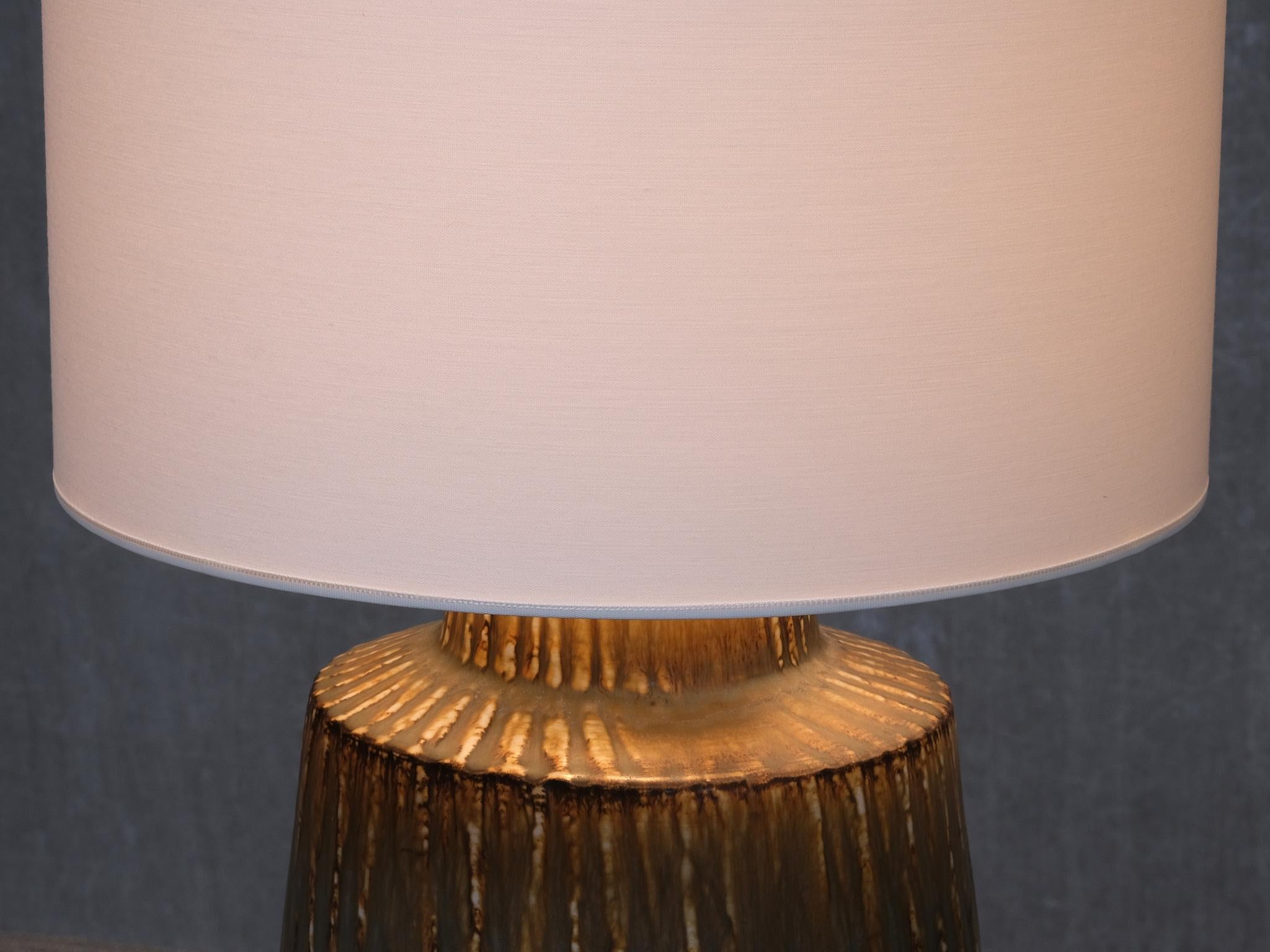 Mid-20th Century Gunnar Nylund 'Rubus' Stoneware Floor/ Large Table Lamp Rörstrand, Sweden, 1960s For Sale