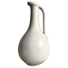 Gunnar Nylund Scandinavian White Pottery Ceramic Vase for Rörstrand, 1950