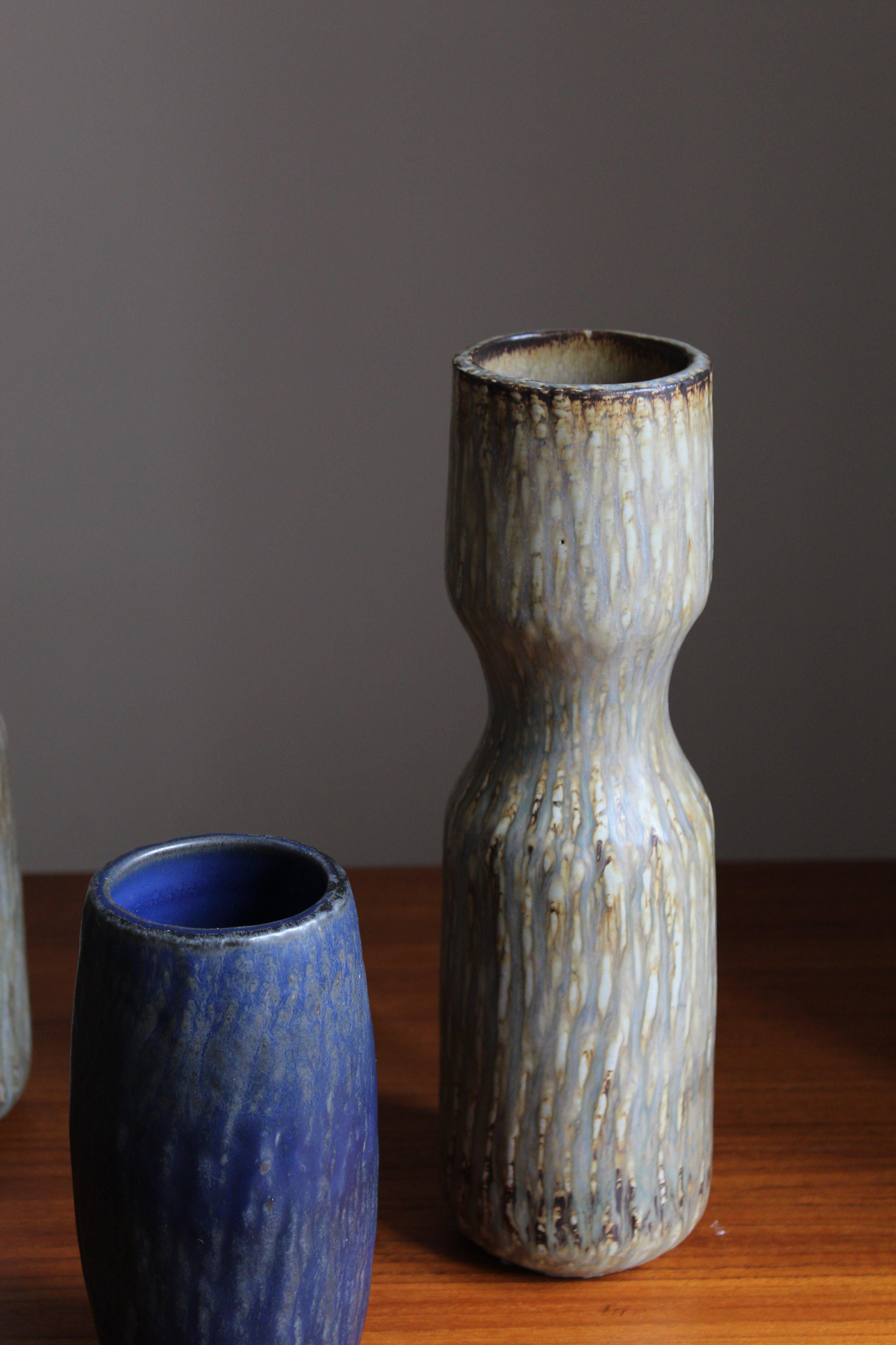 Gunnar Nylund, Sizable Vases, Glazed Stoneware, Rörstand, Sweden, 1950s In Good Condition In High Point, NC