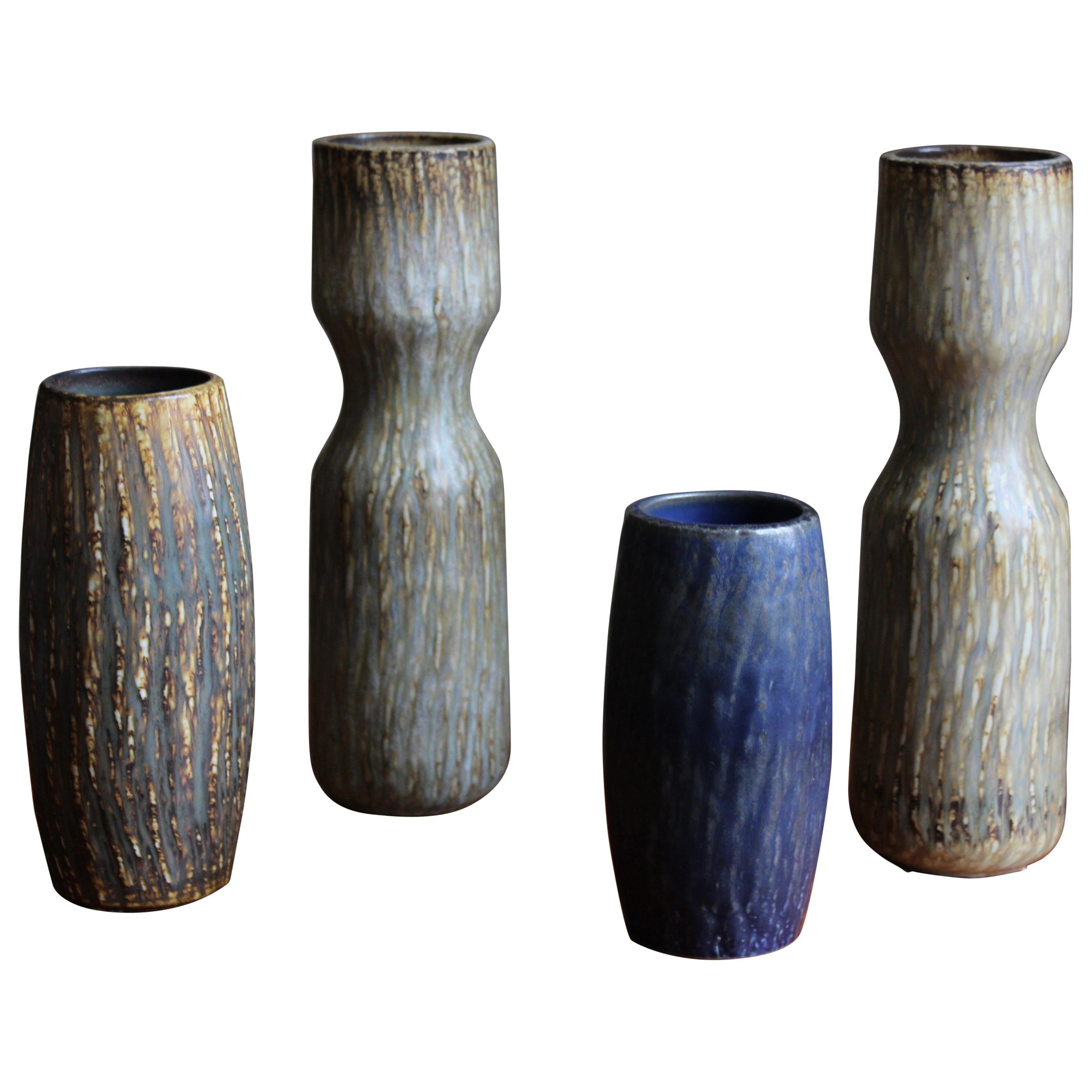 Gunnar Nylund, Sizable Vases, Glazed Stoneware, Rörstand, Sweden, 1950s