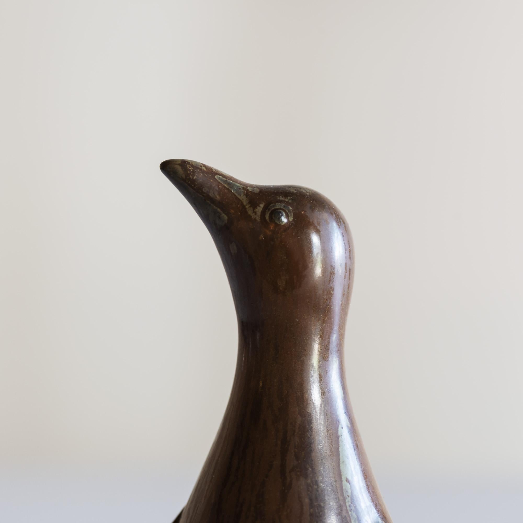 Glazed Gunnar Nylund Small Stoneware Penguin for Rörstrand, 1950s