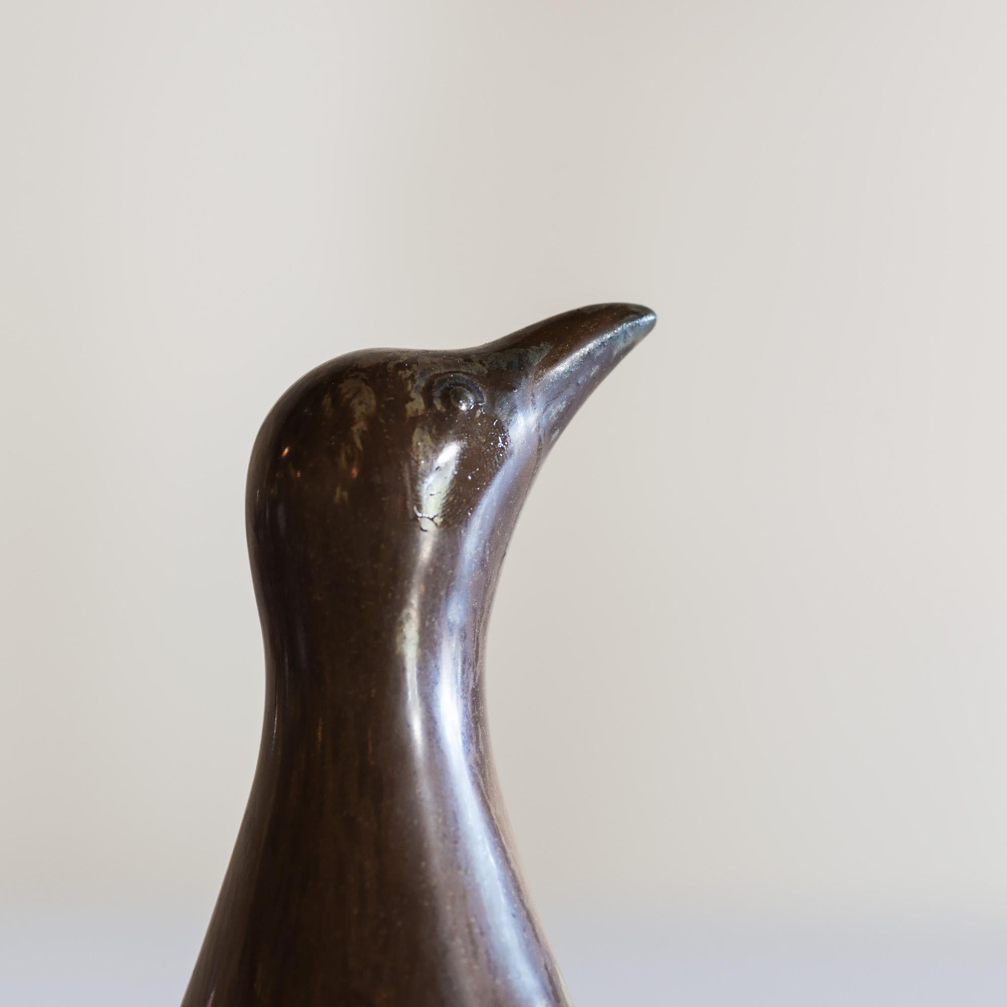 Gunnar Nylund Small Stoneware Penguin for Rörstrand, 1950s In Good Condition In Sylacauga, AL