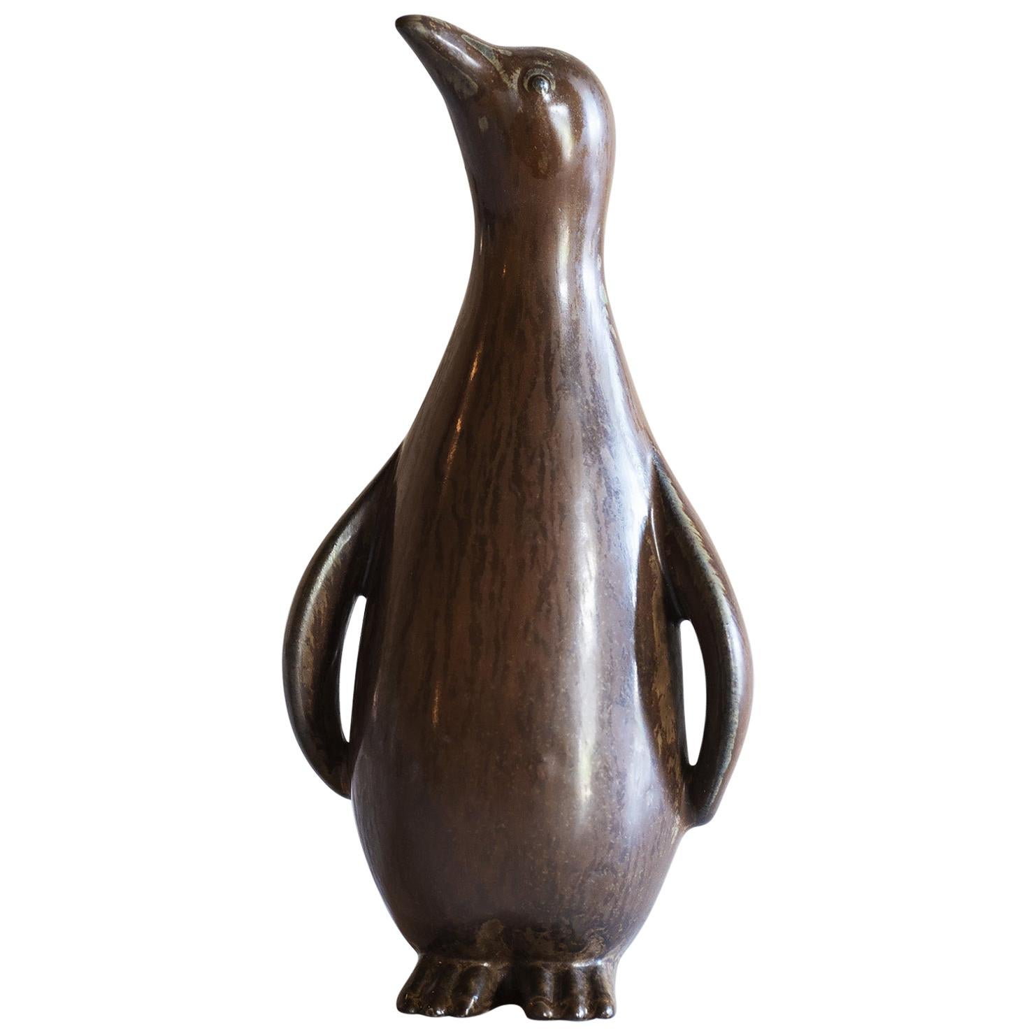 Gunnar Nylund Small Stoneware Penguin for Rörstrand, 1950s