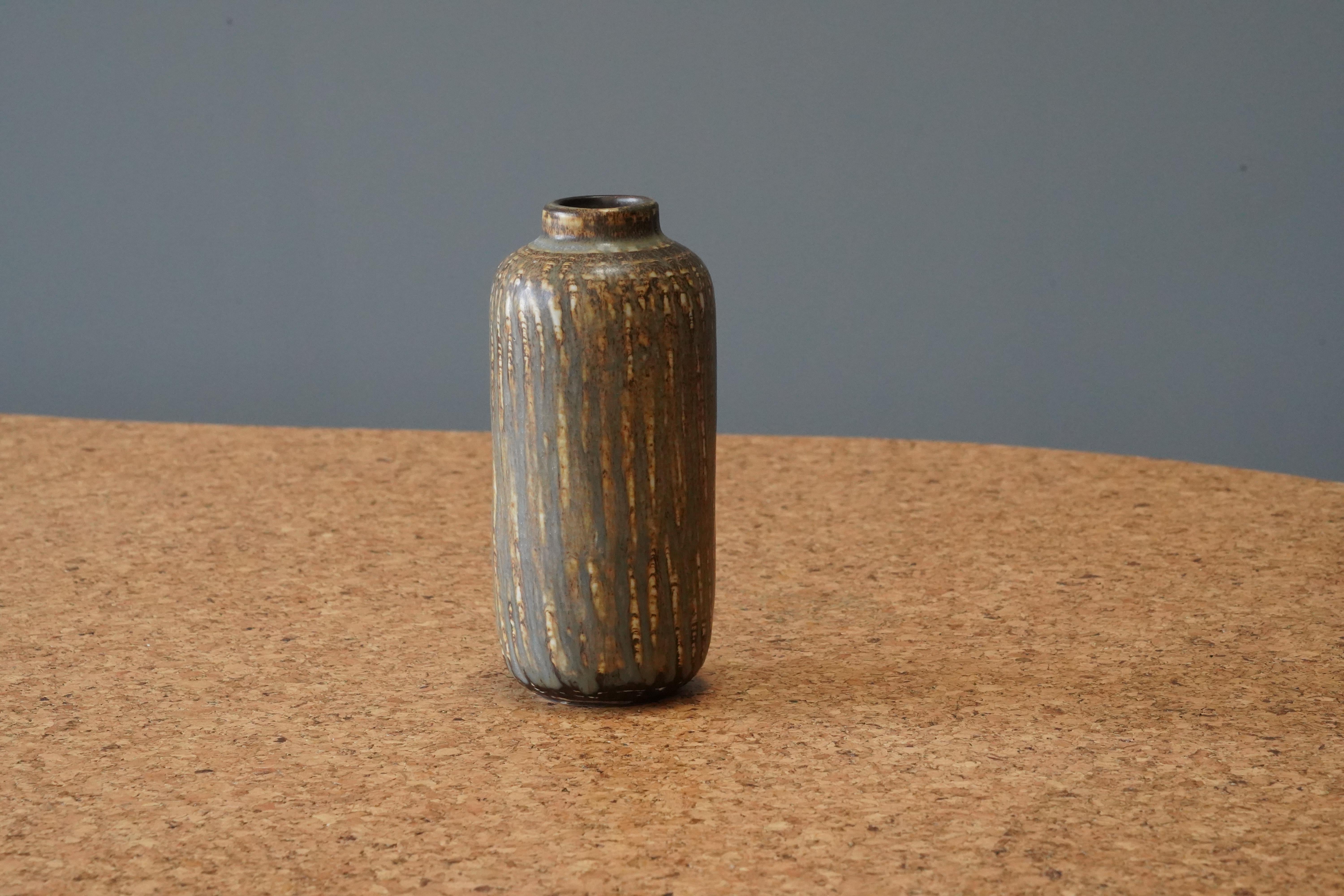 Mid-Century Modern Gunnar Nylund, Small Vase, Glazed Stoneware, Rörstand, Sweden, 1950s